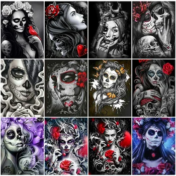 HUACAN DIY Diamond Painting Full Square Skull Girl 5D Diamond Art Embroidery Handmade Home Decoration
HUACAN DIY Diamond Painting Full Square Skull Girl 5D Diamond Art Embroidery Handmade Home Decoration