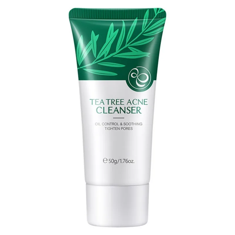 

50g Tea Tree Facial Cleanser Acne Treatment Face Cleansing Wash Remove Blackhead Skin Care Cleaner Shrink Pore Oil Control