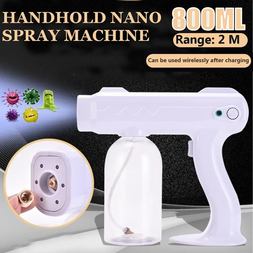 800ML Blue Light Nano Steam Atomizing Fogger Disinfection Sprayer With Battery USB-C Atomized handheld sprayer Nano Steam Gun
800ML Blue Light Nano Steam Atomizing Fogger Disinfection Sprayer With Battery USB-C Atomized handheld sprayer Nano Steam Gun