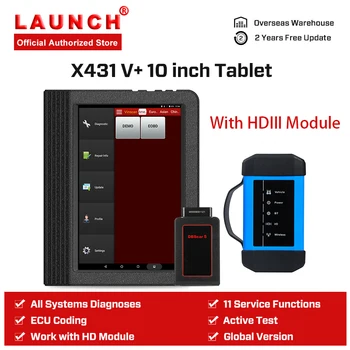 Launch X431 V+ Diagnostic Scan Tool & HD Heavy Duty Truck Diagnostic Module Wifi/Bluetooth Fit for Gasoline Vehicle Diesel Truck
Launch X431 V+ Diagnostic Scan Tool & HD Heavy Duty Truck Diagnostic Module Wifi/Bluetooth Fit for Gasoline Vehicle Diesel Truck