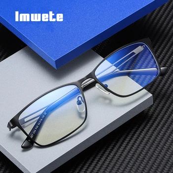 Imwete Computer Eyeglasses Men Anti Blue Light Glasses Square Metal Eyewear Women Retro Clear Lens Half Frames Spectacles 
Imwete Computer Eyeglasses Men Anti Blue Light Glasses Square Metal Eyewear Women Retro Clear Lens Half Frames Spectacles