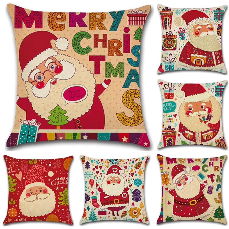 New 45X45cm Christmas Cushion Cover Simple Soft Linen Christmas Claus Tree Print Pillow Cover Festival Cushions Home Decor
New 45X45cm Christmas Cushion Cover Simple Soft Linen Christmas Claus Tree Print Pillow Cover Festival Cushions Home Decor
