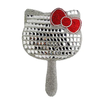 Handmade Crystal KT Cat Mirrors Long Handle Bedroom Mirror Helloo Kitty Makeup Mini Mirror Craft Home Decoration Accessories
Handmade Crystal KT Cat Mirrors Long Handle Bedroom Mirror Helloo Kitty Makeup Mini Mirror Craft Home Decoration Accessories
