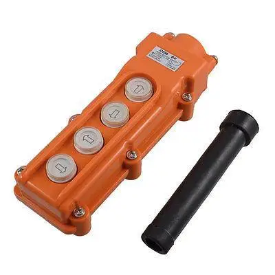 

250V 5A 500V 2A 4 Ways Hoist Crane Push Button Switch Orange COB-62