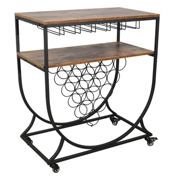 74*41*83cm Wine Rack Cart with Glass Holder Bar Serving Cart Four Swivel Wheels Restaurants Bar Cart
74*41*83cm Wine Rack Cart with Glass Holder Bar Serving Cart Four Swivel Wheels Restaurants Bar Cart