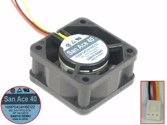 Sanyo Denki 109P0424H6D22 DC 24V 0.07A 40x40x20mm 3-проводной Вентилятор охлаждения сервера
Sanyo Denki 109P0424H6D22 DC 24V 0.07A 40x40x20mm 3-проводной Вентилятор охлаждения сервера