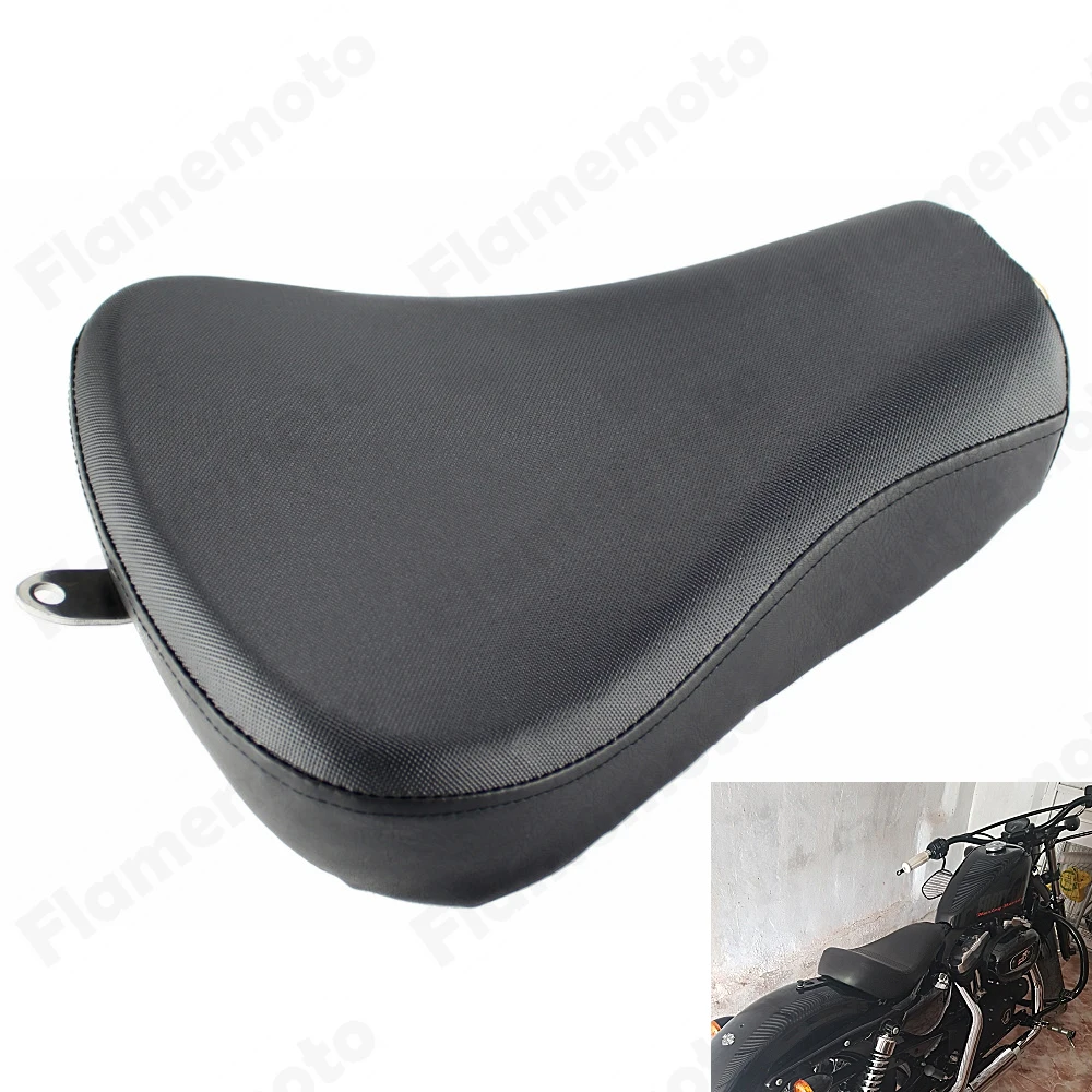 

Motorcycle Cafe Racer Seat Black Front Driver PU Leather Solo Seat Cushion Pad For Harley Sportster XL 1200 883 72 Forty-Eight