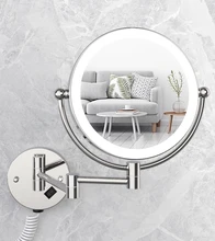 Wall Mounted LED Makeup Mirror With Plug 3 Magnifying Cosmetic Mirror Double Sided Wall Mirrors Touch Dimming Bathroom Mirrors 
Wall Mounted LED Makeup Mirror With Plug 3 Magnifying Cosmetic Mirror Double Sided Wall Mirrors Touch Dimming Bathroom Mirrors