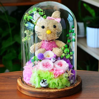 2020 Lovely Cat Eternal Flower Rose In Flask Wedding Decoration Artificial Flowers In Glass Cover For Valentine's Day Gift
2020 Lovely Cat Eternal Flower Rose In Flask Wedding Decoration Artificial Flowers In Glass Cover For Valentine's Day Gift