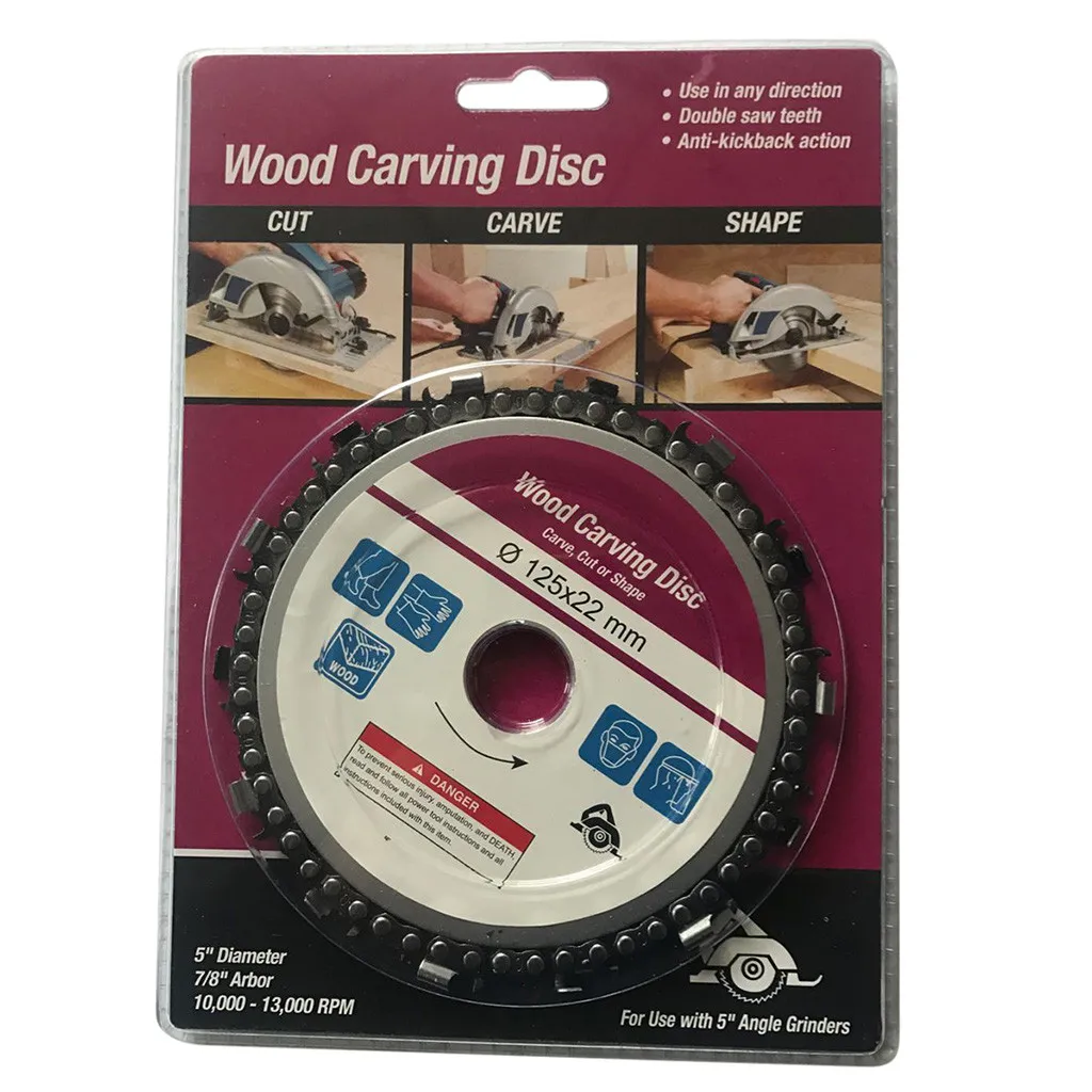 Wood Carving Disc Woodworking Chain Grinder Chain Saws Disc Chain Plate Tool for 125MM Angle Grinder 5 Inch #N
Wood Carving Disc Woodworking Chain Grinder Chain Saws Disc Chain Plate Tool for 125MM Angle Grinder 5 Inch #N