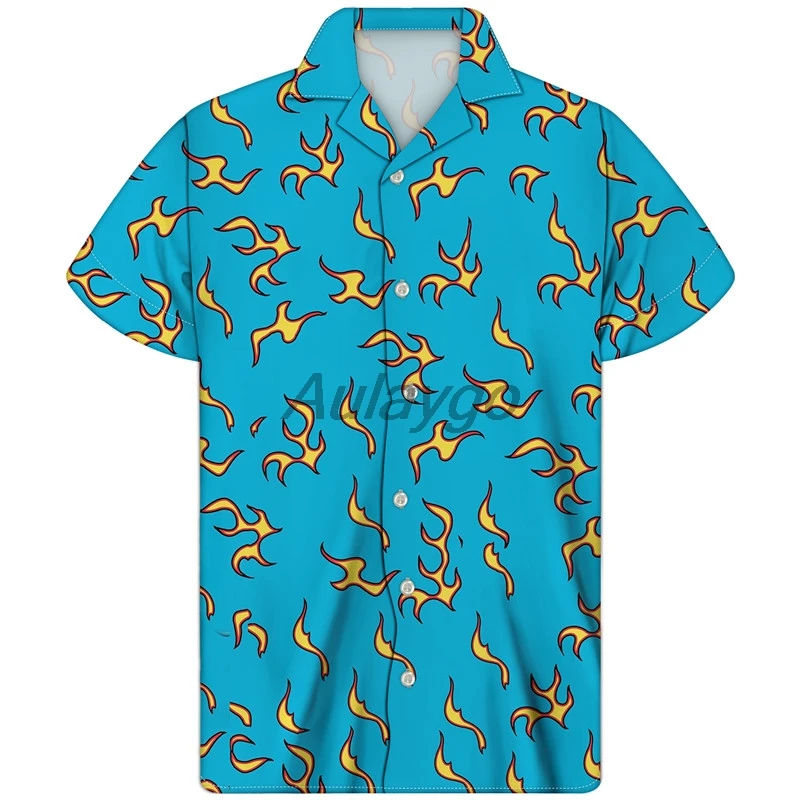 Blue Men Casual Short Sleeve Shirt Cartoon Lightning Fire Print Summer Loose Hawaiian Shirt Streetwear Rock Vintage Clothes
Blue Men Casual Short Sleeve Shirt Cartoon Lightning Fire Print Summer Loose Hawaiian Shirt Streetwear Rock Vintage Clothes