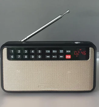 Stereo Player Mini Portable Audio Speakers FM Radio With LED Screen Support TF Card Playing Music LED Flashlight