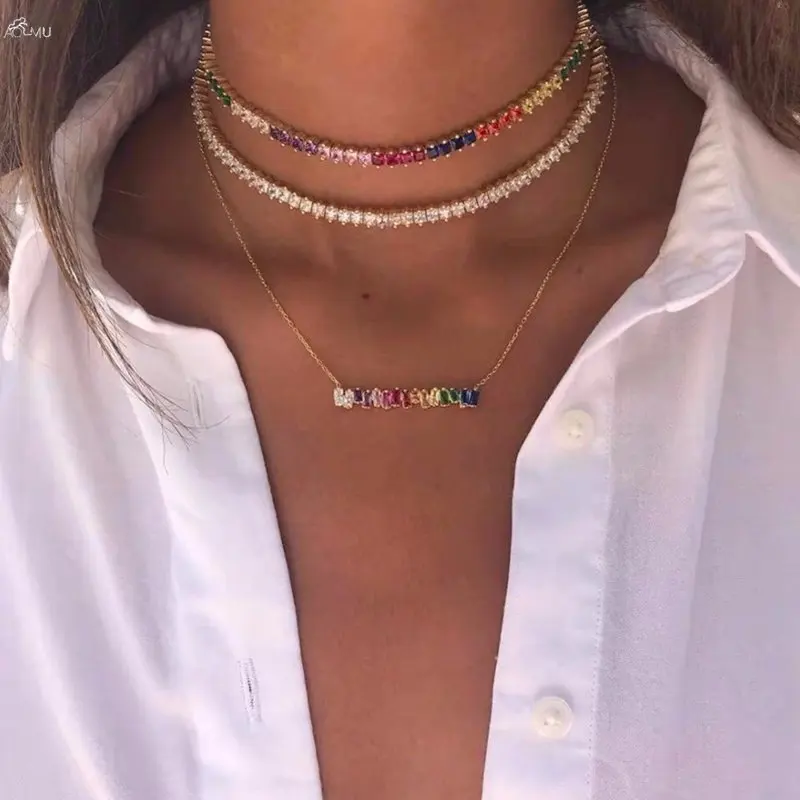 AOMU 2019 Rainbow Crystal Irregular Alloy Cubic Colorful Rainbow Long Chain Necklace for Women Gifts Charm Jewelry
AOMU 2019 Rainbow Crystal Irregular Alloy Cubic Colorful Rainbow Long Chain Necklace for Women Gifts Charm Jewelry