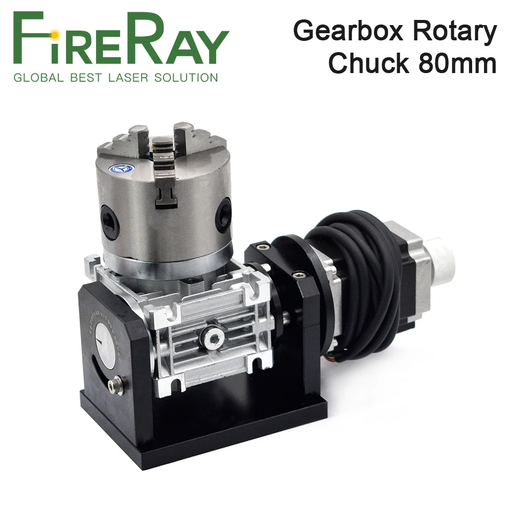 Fireray Gearbox Rotary Worktable Chuck 80mm for Laser Marking Welding Cutting Machine
Fireray Gearbox Rotary Worktable Chuck 80mm for Laser Marking Welding Cutting Machine