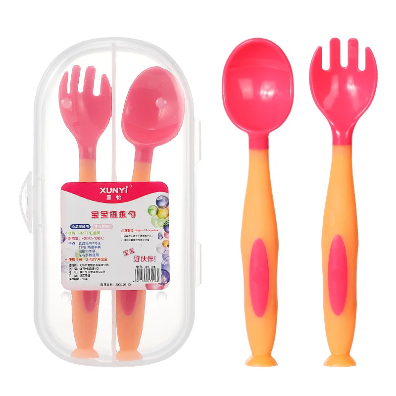 2Pcs/Set Baby Spoon Baby Learn Training Spoon + Fork Set Newborn Children'sTableware Solid Food Bowl Curved Spoon Box Bag
2Pcs/Set Baby Spoon Baby Learn Training Spoon + Fork Set Newborn Children'sTableware Solid Food Bowl Curved Spoon Box Bag