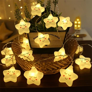 LED String Lights Smiley Stars Lights Cute Stars String Lights Girl Room Home Decoration Christmas Decoration Lighting 1pcs 
LED String Lights Smiley Stars Lights Cute Stars String Lights Girl Room Home Decoration Christmas Decoration Lighting 1pcs