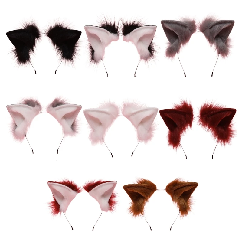 

Lolita Plush Hair Hoop Cat Ears Headwear Furry Hairband Cute Headpiece Anime Kitty Fancy Dress Cosplay Accessories