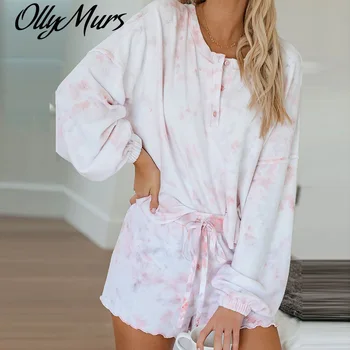 New 2020 Patchwork Color Casual Comfortable Women Pajamas Set V-neck Ruffles Top and Drawstring Hot Shorts Two Pieces Set
New 2020 Patchwork Color Casual Comfortable Women Pajamas Set V-neck Ruffles Top and Drawstring Hot Shorts Two Pieces Set