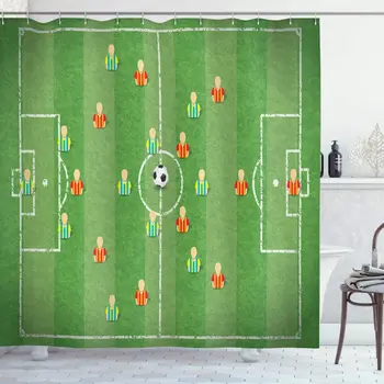 Soccer Shower Curtain Soccer Formation Tactic Illustration Goalkeeper Strikers and Defenders Match Pattern Fabric Bathroom Decor
Soccer Shower Curtain Soccer Formation Tactic Illustration Goalkeeper Strikers and Defenders Match Pattern Fabric Bathroom Decor