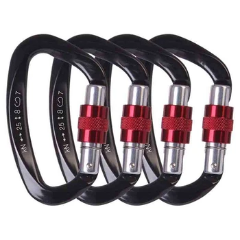 25 KN Rock Climbing Carabiner D Shaped Hot-Forged Magnalium Locking Rock Hook with Screwgate Clip Hiking Outdoor Sports Tool 
25 KN Rock Climbing Carabiner D Shaped Hot-Forged Magnalium Locking Rock Hook with Screwgate Clip Hiking Outdoor Sports Tool