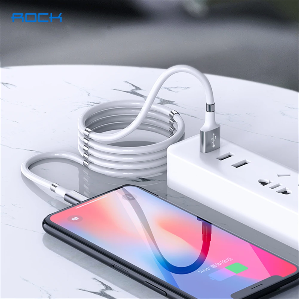 ROCK Magnetic Data Cable Super Calla Self Winding USB Magnetic Absorption Fast Charging Data Cable for iPhone Samsung Xiaomi
ROCK Magnetic Data Cable Super Calla Self Winding USB Magnetic Absorption Fast Charging Data Cable for iPhone Samsung Xiaomi