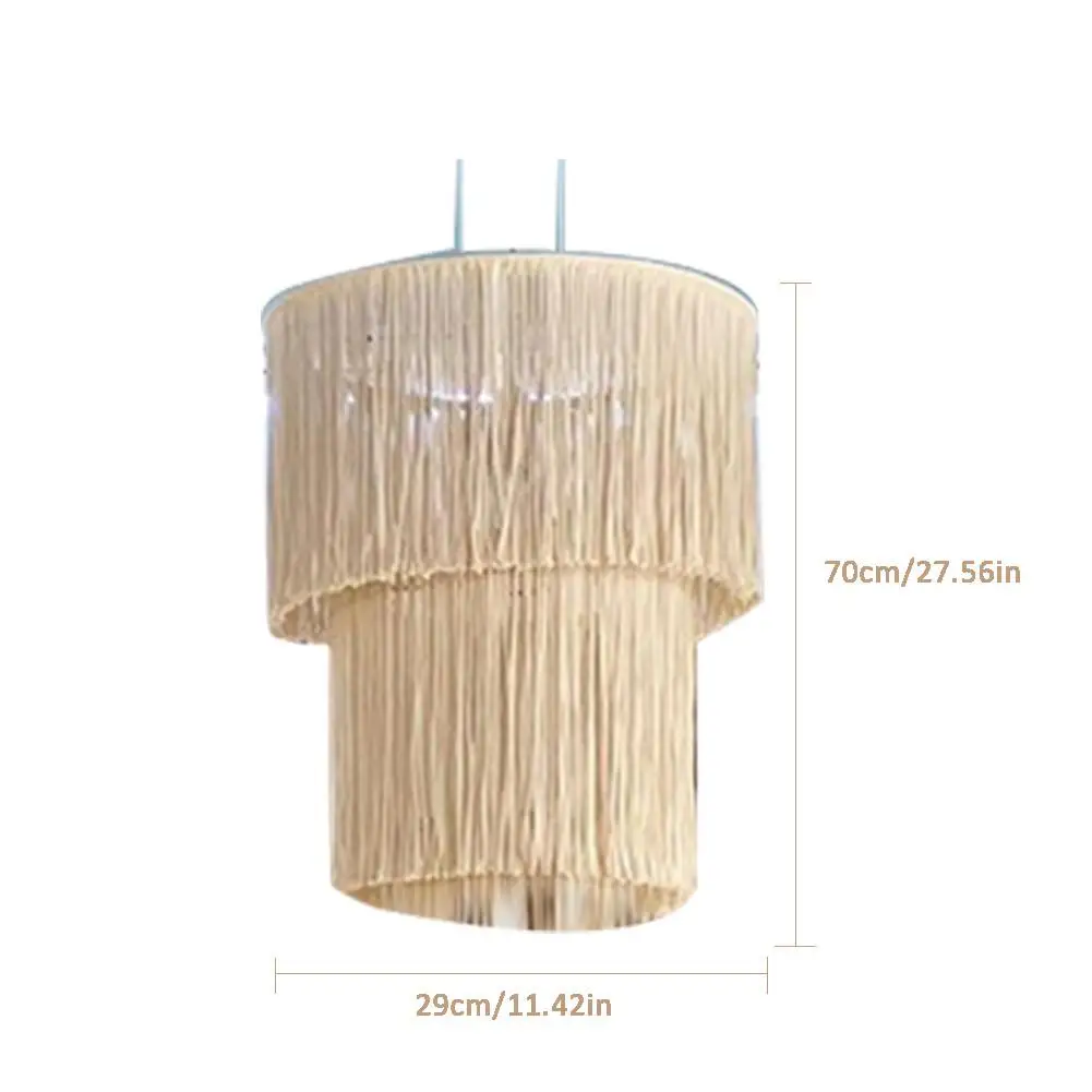 cobud Handwoven Macrame Lampshade Folk-Custom Hanging Lamp Decoration,Shooting Props Hand-Knitted Lampshade for Bedroom Wedding Living Room high Grade