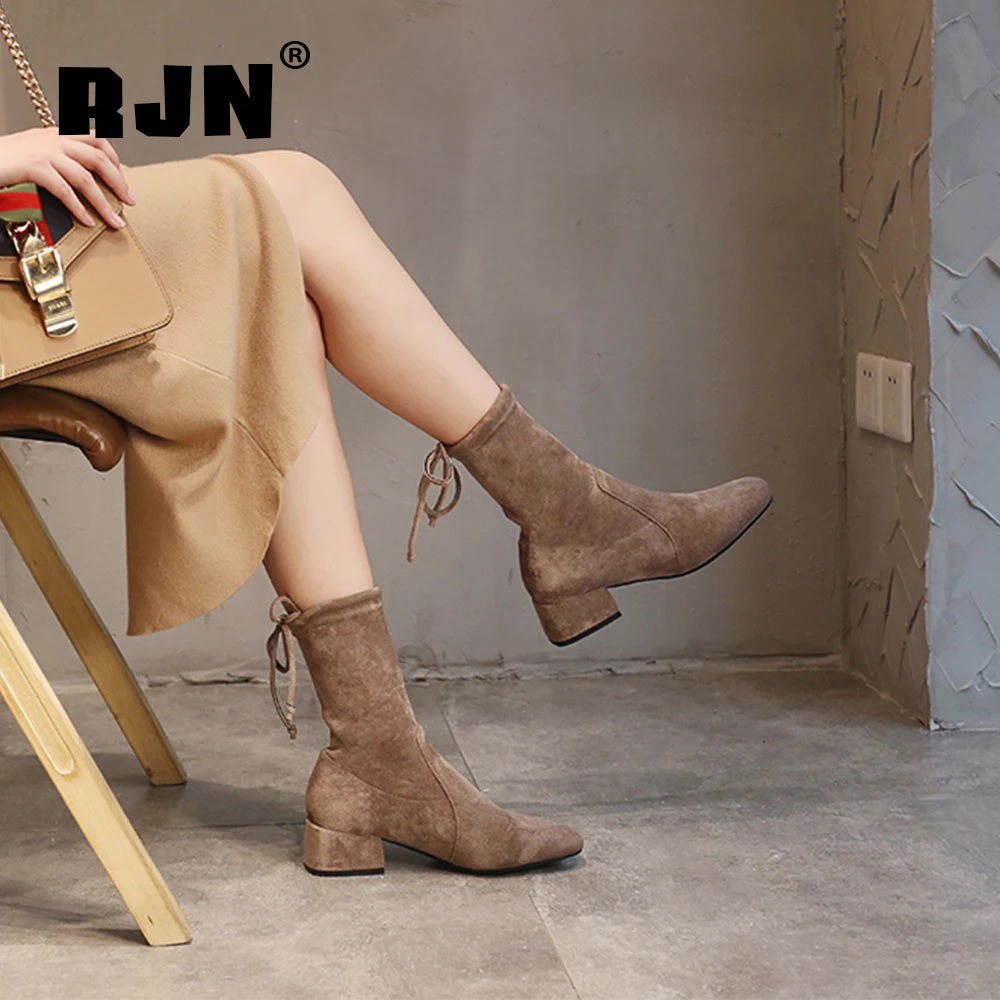RJN Stylish Ladies Ankle Boots Flock Butterfly-Knot Classic Round Toe Square Med Heel Elegant Slip-On Women Ankle Boots RO38
RJN Stylish Ladies Ankle Boots Flock Butterfly-Knot Classic Round Toe Square Med Heel Elegant Slip-On Women Ankle Boots RO38