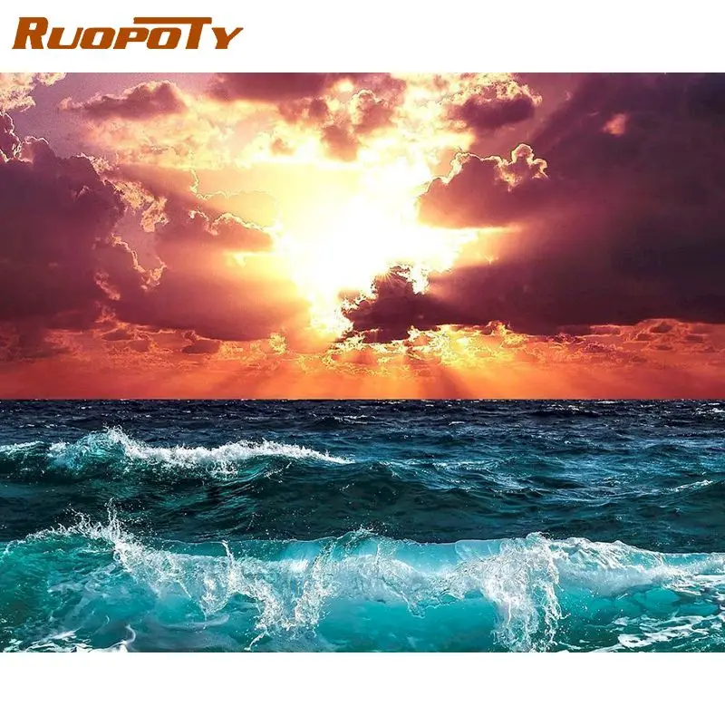 RUOPOTY Frame Wave DIY Painting By Numbers Sunset seaside Picture By Numbers For Adults Modern Wall Art Decors Unique Gift
RUOPOTY Frame Wave DIY Painting By Numbers Sunset seaside Picture By Numbers For Adults Modern Wall Art Decors Unique Gift