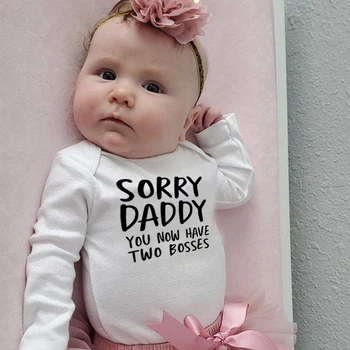 

Sorry Daddy You Now Have Two Bosses Print Baby Bodysuits Baby Long Sleeve Bodysuit Infant Newborn Baby Long Sleeve Jumpsuit