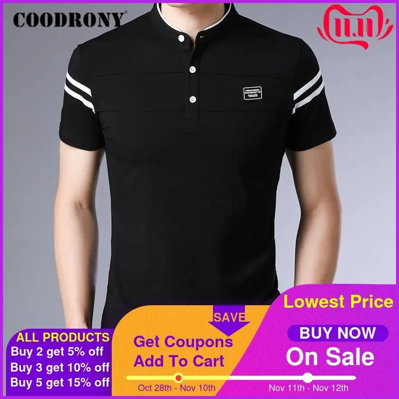 COODRONY Brand Summer Short Sleeve T Shirt Men Cotton Tee Shirt Homme Streetwear Fashion Stand Collar T-Shirt Men Clothes C5096S
COODRONY Brand Summer Short Sleeve T Shirt Men Cotton Tee Shirt Homme Streetwear Fashion Stand Collar T-Shirt Men Clothes C5096S