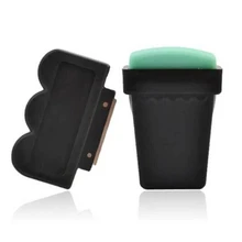 2pcs set Retângulo Conjuntos de Selo Da Arte Do Prego Batedor Raspador Kit de Transferência de Imagem Placas Template DIY Ferramenta Polonês Decoração de Unhas verde(China)
