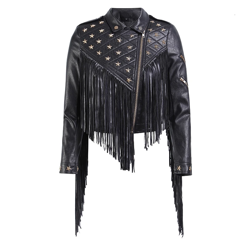 PU Leather Asymmetrical Jackets Patchwork Tassel RivetWomen's Coats Lapel Collar Long Sleeve Female 2021 Clothing
PU Leather Asymmetrical Jackets Patchwork Tassel RivetWomen's Coats Lapel Collar Long Sleeve Female 2021 Clothing
