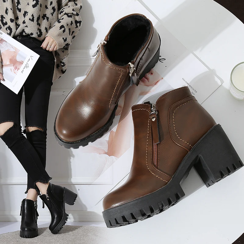 Leather Boots Women Winter Shoes Platform Ankle Boots for Women High Heels Boots Zip Winter Booties Woman Boots Shoes 2019 P104
Leather Boots Women Winter Shoes Platform Ankle Boots for Women High Heels Boots Zip Winter Booties Woman Boots Shoes 2019 P104