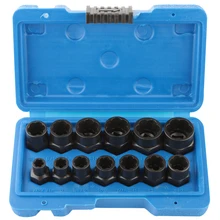 13Pcs Impact Damaged Bolt Nut Screw Remover Extractor Socket Tool Kit Removal Set Bolt Nut Screw Removal Socket Wrench
13Pcs Impact Damaged Bolt Nut Screw Remover Extractor Socket Tool Kit Removal Set Bolt Nut Screw Removal Socket Wrench