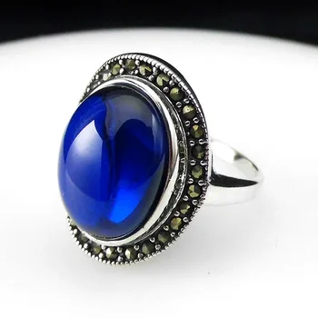 FNJ Vintage Blue Corundum Rings 925 Silver Original S925 Thai Silver Ring for Women Jewelry MARCASITE
FNJ Vintage Blue Corundum Rings 925 Silver Original S925 Thai Silver Ring for Women Jewelry MARCASITE