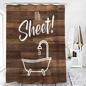 Home Waterproof Shower Curtain Polyester Material Good Shading Effect Printed with Wood Grain Letters Pattern Bathroom Curtain
Home Waterproof Shower Curtain Polyester Material Good Shading Effect Printed with Wood Grain Letters Pattern Bathroom Curtain