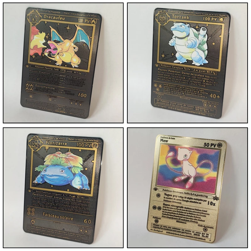 Pokemon French Cards Gold Metal 1996years First Edition Card Charizard Blastoise Venusaur Mewtwo Collection Card Child Toy Gift
Pokemon French Cards Gold Metal 1996years First Edition Card Charizard Blastoise Venusaur Mewtwo Collection Card Child Toy Gift