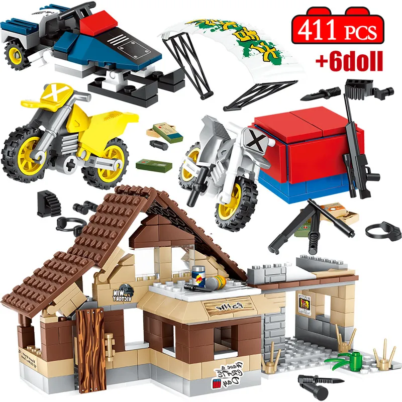 411pcs WW2 Military Jedi Survival Soldier Weapon Building Blocks Legoing PUBG City Police SWAT Bricks Toys for Kids Boys Gift
411pcs WW2 Military Jedi Survival Soldier Weapon Building Blocks Legoing PUBG City Police SWAT Bricks Toys for Kids Boys Gift