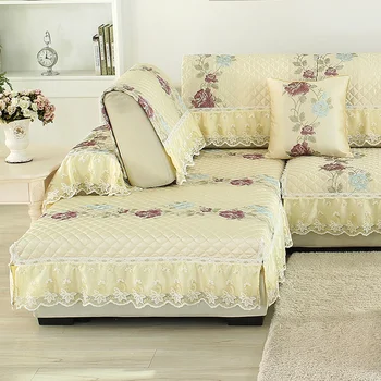 

High Quality Lace Sofa Cover Combination Kit Simplicity Couch Covers For Sofas Non-slip Slipcover Cushion Back Pillow Case