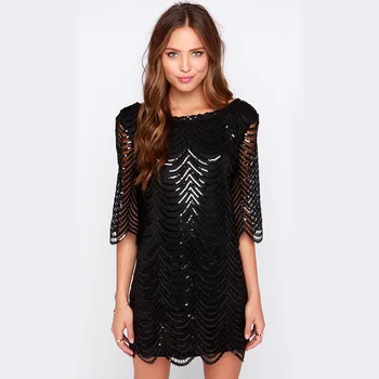 Limited New Spandex Hollow Out Autumn Vadim Women's Dresses In Europe And America Sexy Sequins Back Leak Air Sleeve Dress
Limited New Spandex Hollow Out Autumn Vadim Women's Dresses In Europe And America Sexy Sequins Back Leak Air Sleeve Dress