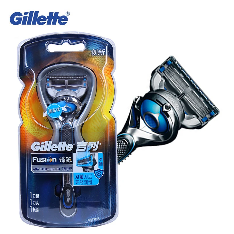 

Original Gillette Fusion Proshield Razors FlexBall Cool Mint Manual Shaving Razor with 1 holder & 1 blade Washable Staight Razor