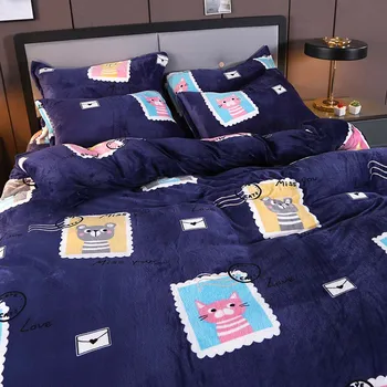 YanTing Flannel Home Textile Reactive Printing Duvet Cover With Pillowcase Twin Full Queen King Szie Coral Duvet Cover Sets 
YanTing Flannel Home Textile Reactive Printing Duvet Cover With Pillowcase Twin Full Queen King Szie Coral Duvet Cover Sets