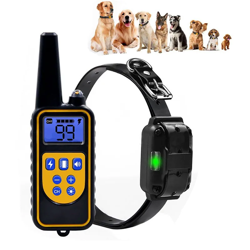 LED Remote Control Electric Shock Dog Training Collar 800 Meters IP67 Waterproof Rechargeable Anti Bark Collar for Dogs 1 Drive
LED Remote Control Electric Shock Dog Training Collar 800 Meters IP67 Waterproof Rechargeable Anti Bark Collar for Dogs 1 Drive