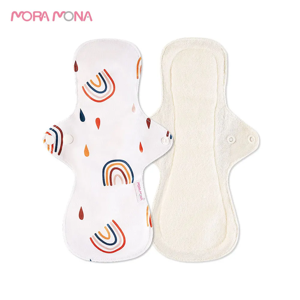 

Mora Mona 1Pc Large Night Heavy Flow Sanitary Towel Women's Organic Menstrual Pad-Wing Reusable Health Bamboo Fiber For Mama