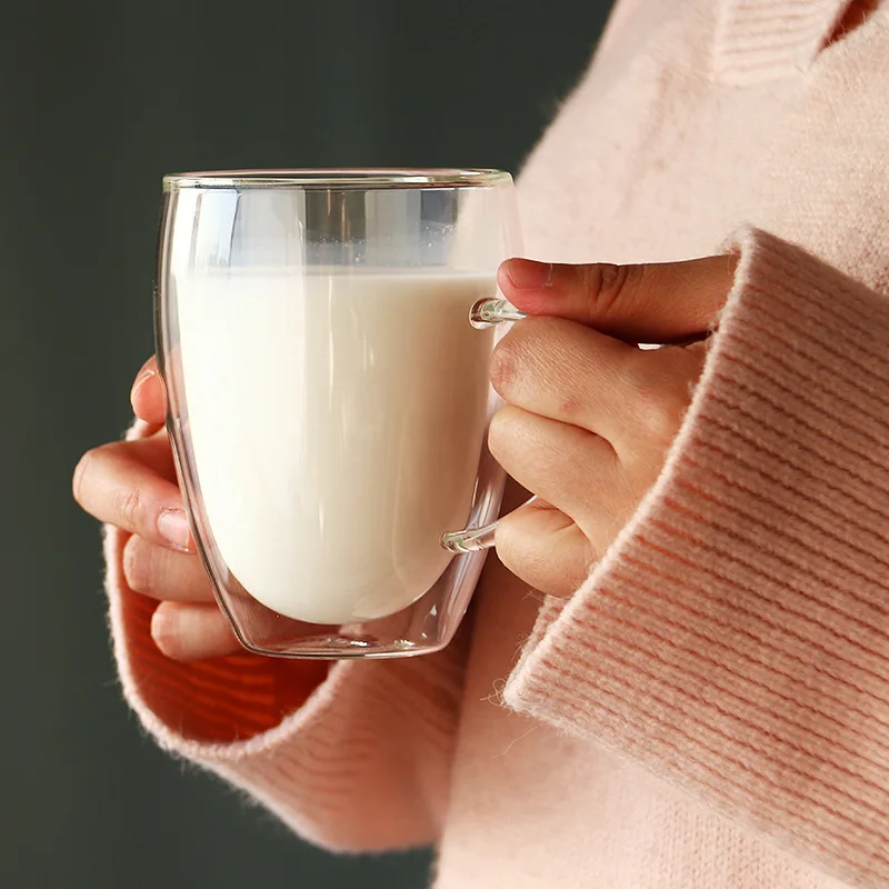 Originality Double-deck Heat-resisting Glass Coffee Mugs Transparent With Cup Handle Breakfast Fruit Juice Milk Black Tea Cups
Originality Double-deck Heat-resisting Glass Coffee Mugs Transparent With Cup Handle Breakfast Fruit Juice Milk Black Tea Cups
