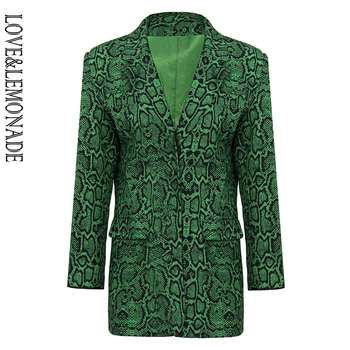LOVE&LEMONADE Green Snake Material Fit Type Lapel Collar Casual Blazer LM90130
LOVE&LEMONADE Green Snake Material Fit Type Lapel Collar Casual Blazer LM90130