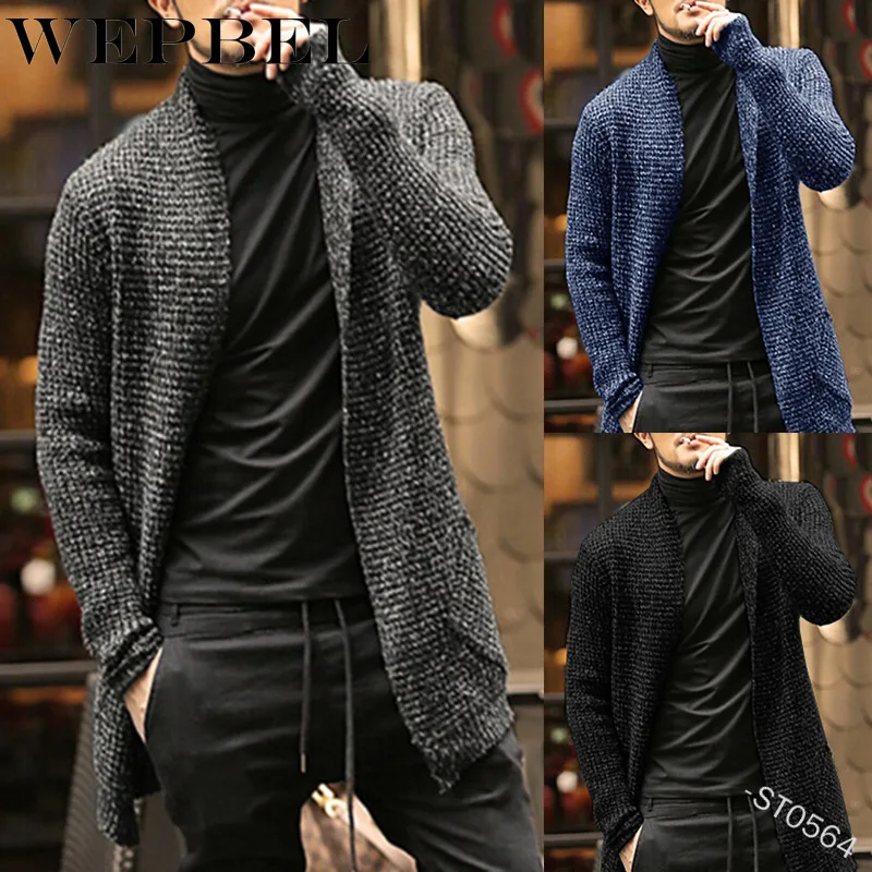 WEPBEL Spring and Autumn Slim Length Knitted Jacket Men's Casual Long-Sleeved Solid Color Cardigan Sweater
WEPBEL Spring and Autumn Slim Length Knitted Jacket Men's Casual Long-Sleeved Solid Color Cardigan Sweater