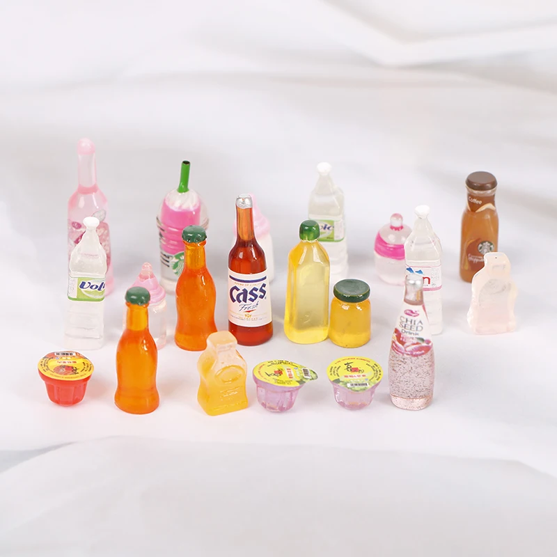 Фото 10 шт./пакет Кукольный дом Смола моделирование мини напиток супермаркета бутылка