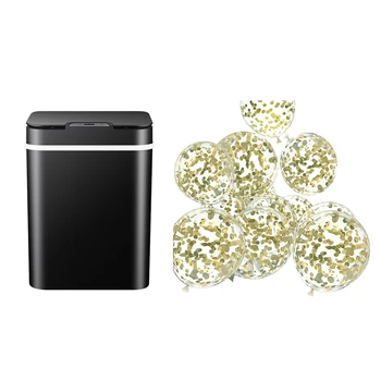 48Pcs 12-Inch Transparent Black Gold Confetti Balloon Set & 1x Smart Trash Can Wireless Sensor Automatic Trash Bin Black
48Pcs 12-Inch Transparent Black Gold Confetti Balloon Set & 1x Smart Trash Can Wireless Sensor Automatic Trash Bin Black