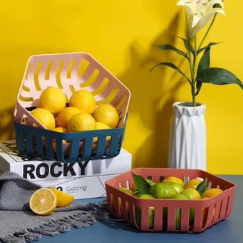 Hexagon Fruit Vegetable Basket Home Kitchen Living Room Storage Storage Tray Drain Plastic Solid Color Simple Hollow Snack Box
Hexagon Fruit Vegetable Basket Home Kitchen Living Room Storage Storage Tray Drain Plastic Solid Color Simple Hollow Snack Box